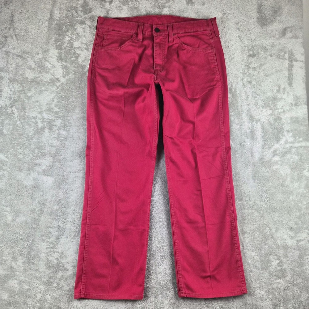 Levis 569 Pants Mens 34x30 Red Denim Stretch Loose Straight Leg Jeans 5 Pocket